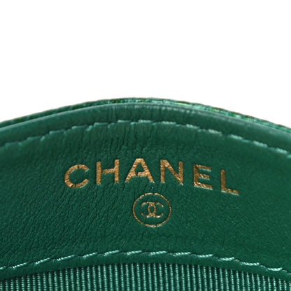 Chanel Metallic Caviar Quilted Card Holder Green 6 of 12