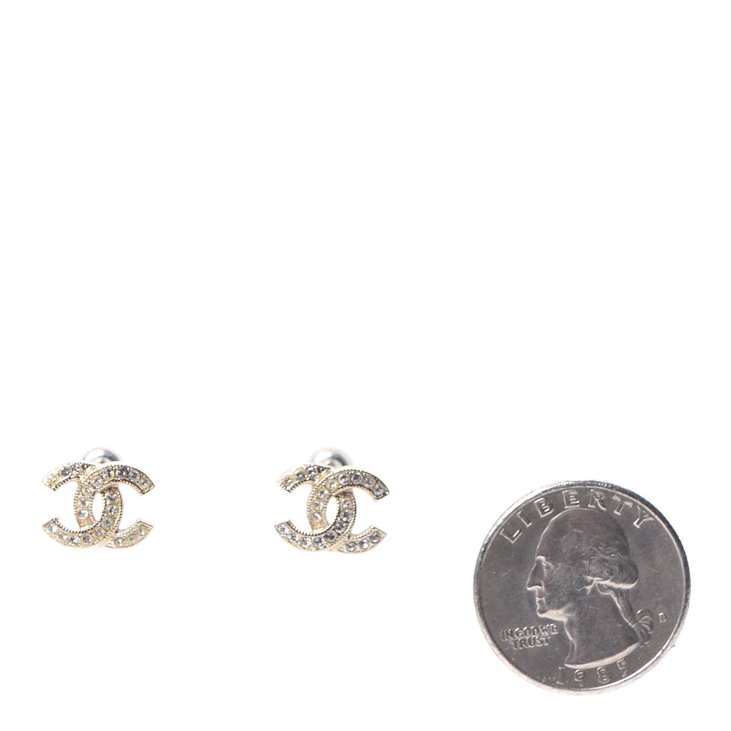 Crystal Timeless CC Earrings Light Gold