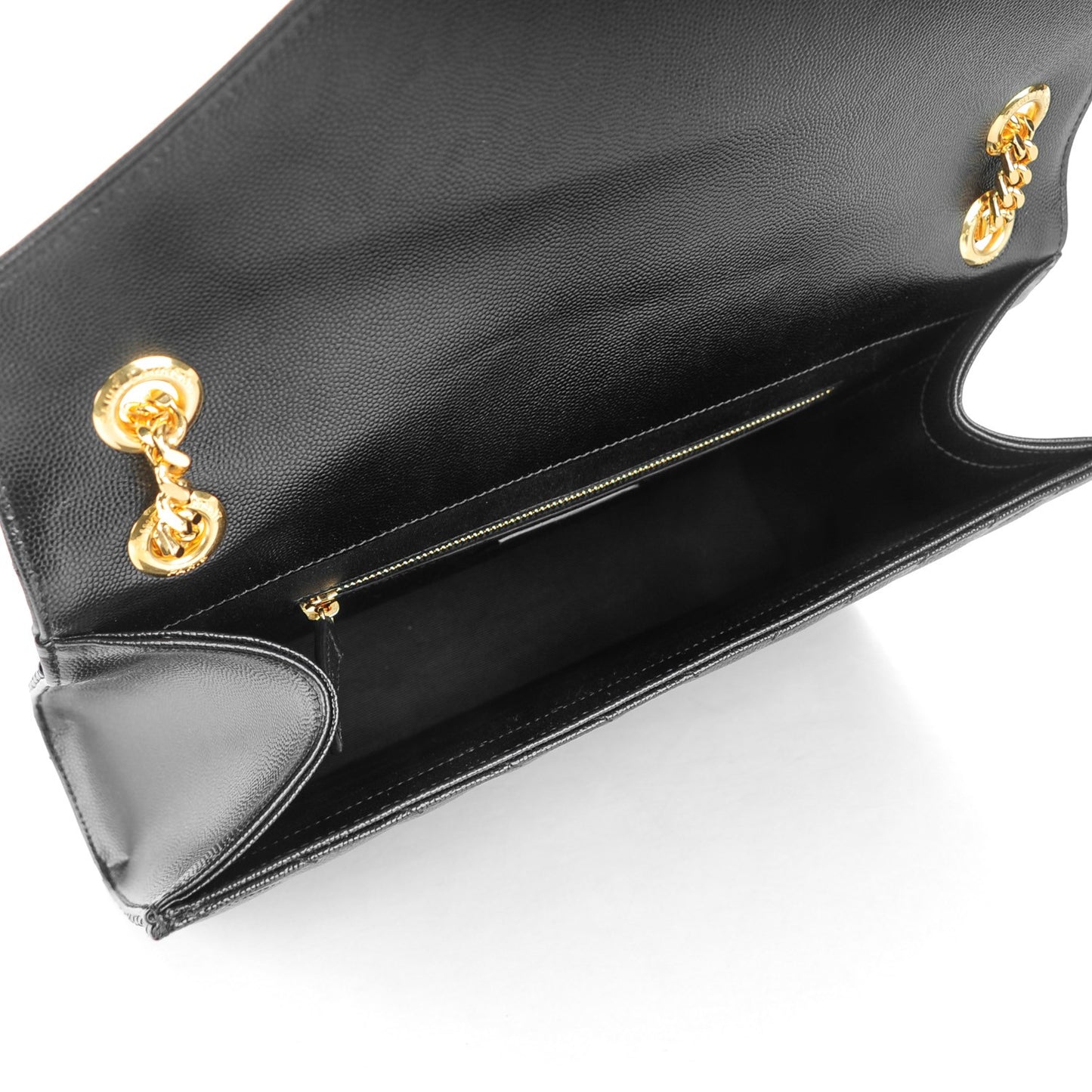 Grain De Poudre Matelasse Chevron Large Monogram Satchel Black