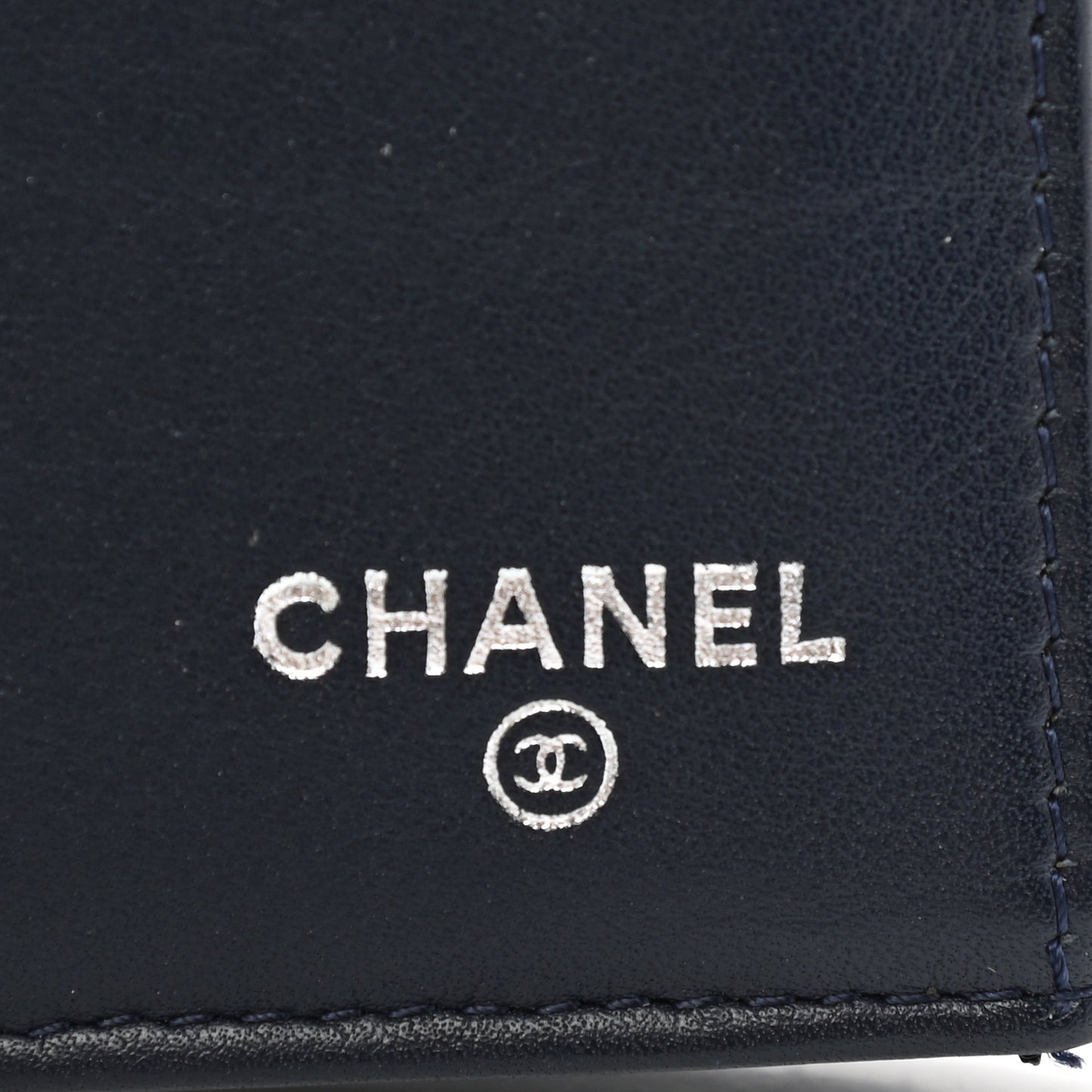 Caviar Quilted CC Long Double Wallet Navy