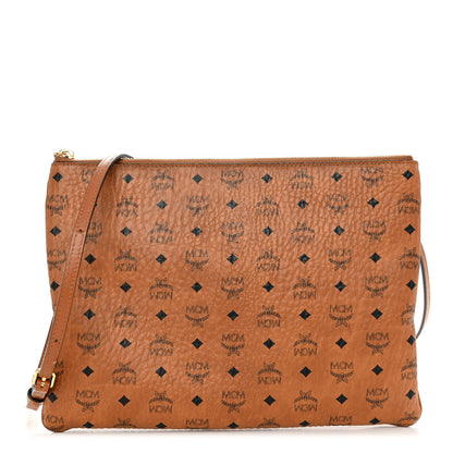 MCM Visetos Medium Crossbody Pouch Cognac 1 of 10