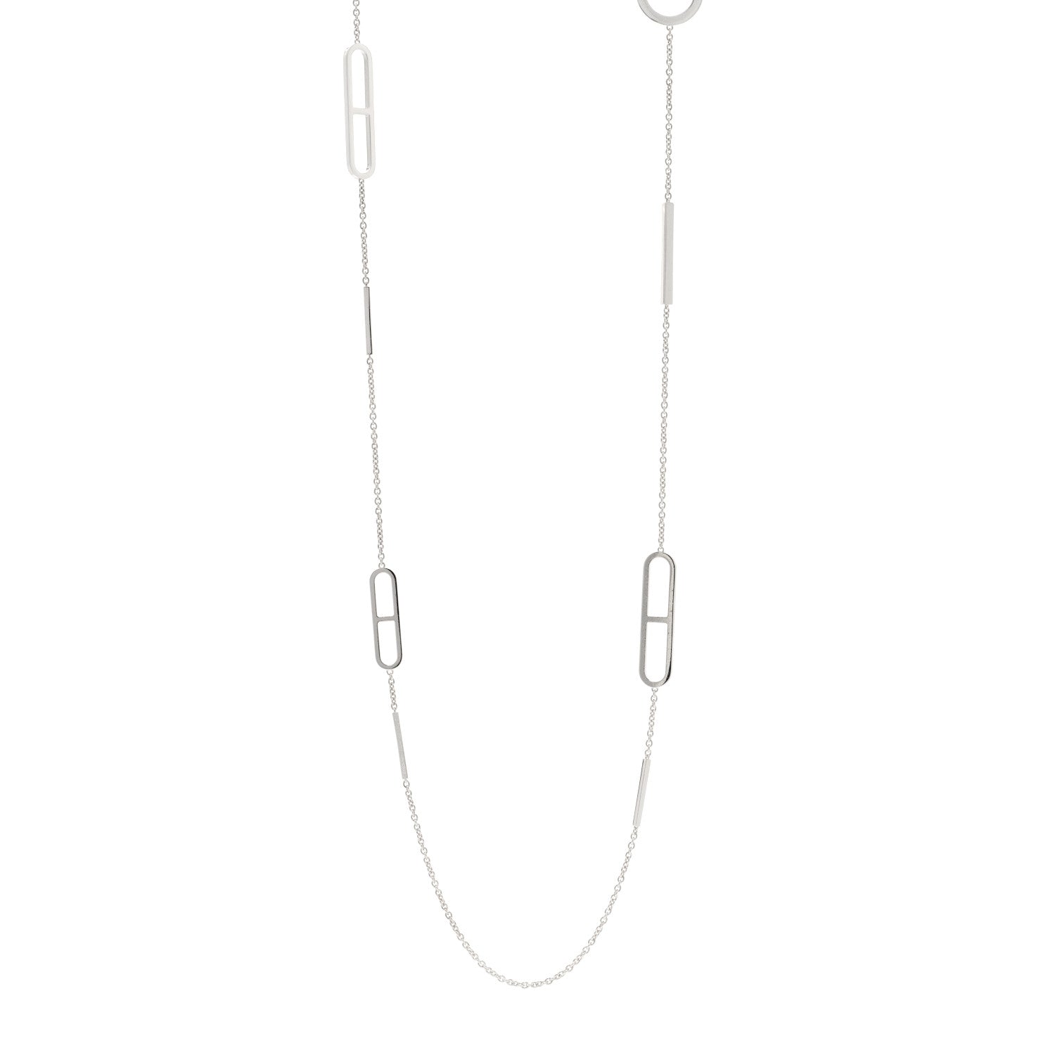 Hermes Sterling Silver Ever Chaine d'Ancre Long Necklace 120 1 of 4