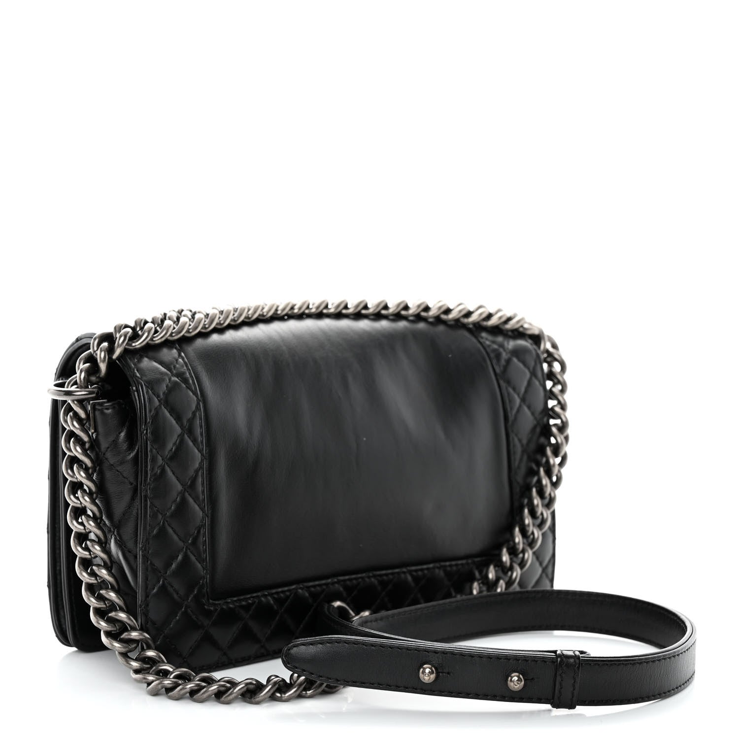 Chanel Calfskin Enchained Medium Boy Flap Black 3 of 10