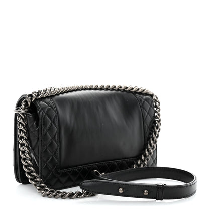 Chanel Calfskin Enchained Medium Boy Flap Black 3 of 10