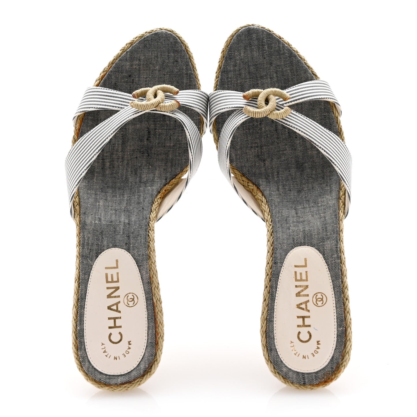 Fabric CC Espadrille Sandals 40 Beige