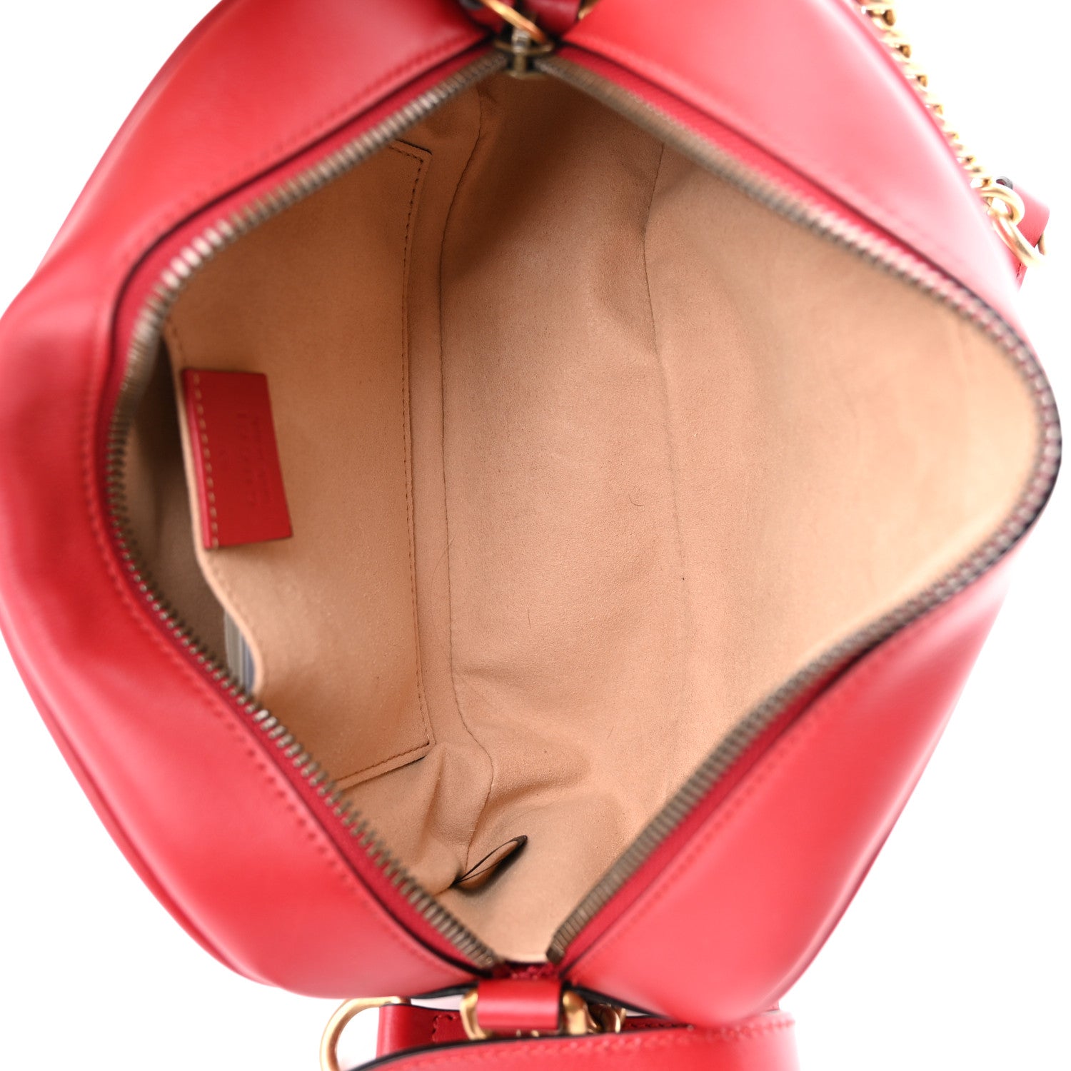 Gucci Calfskin Matelasse Small GG Marmont Chain Shoulder Bag Hibiscus Red 5 of 10