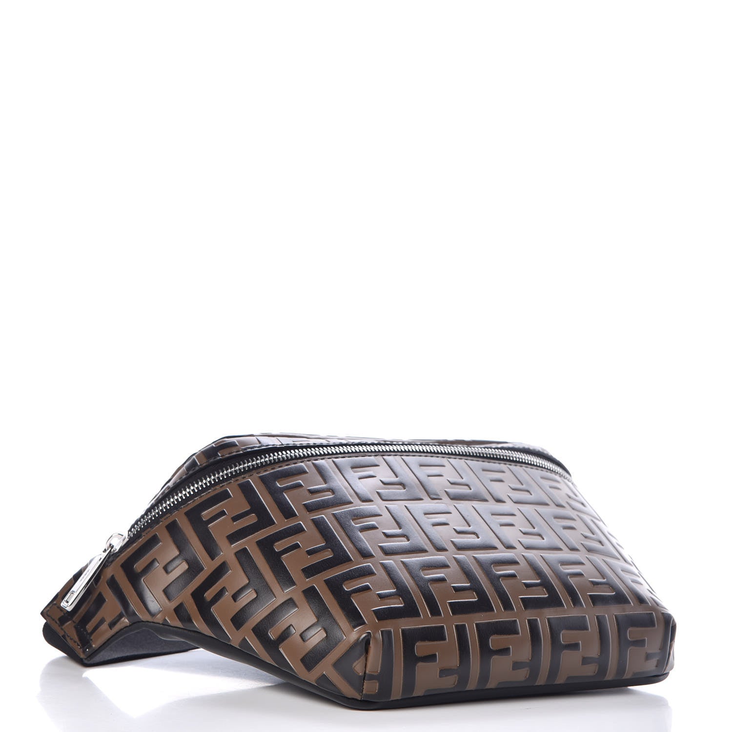Fendi Vitello Century Bi-Color FF 1974 Embossed Belt Bag Maya Black 4 of 9