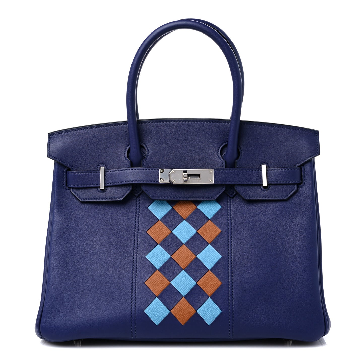 Swift Epsom Tressage Birkin 30 Bleu Encre Bleu Du Nord Gold