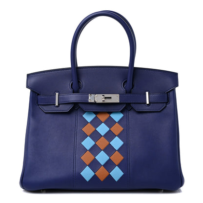 Hermes Swift Epsom Tressage Birkin 30 Bleu Encre Bleu Du Nord Gold 1 of 11