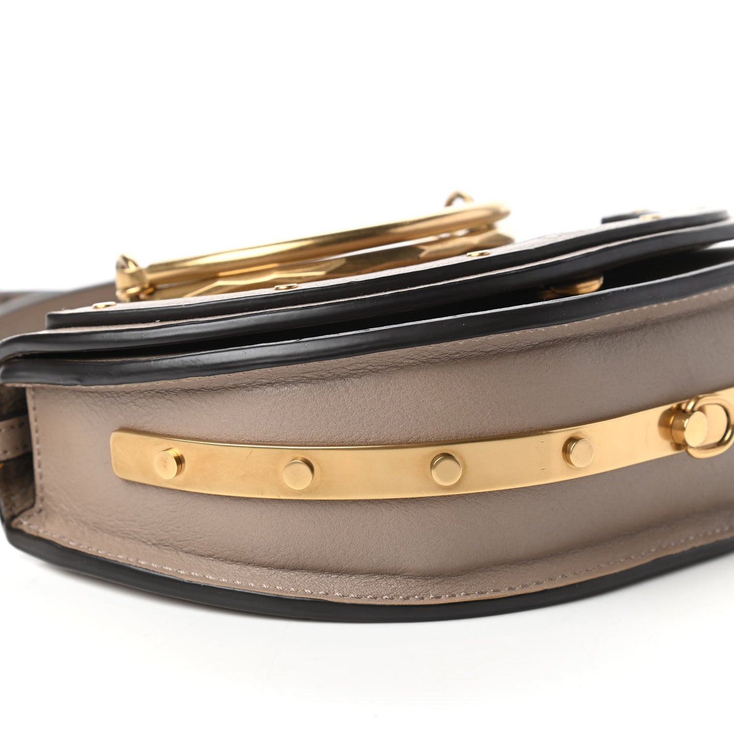 Calfskin Small Nile Bracelet Minaudiere Bag Motty Grey