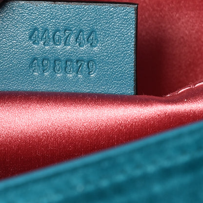 Gucci Velvet Matelasse Mini GG Marmont Shoulder Bag Pavone Cyan 7 of 9