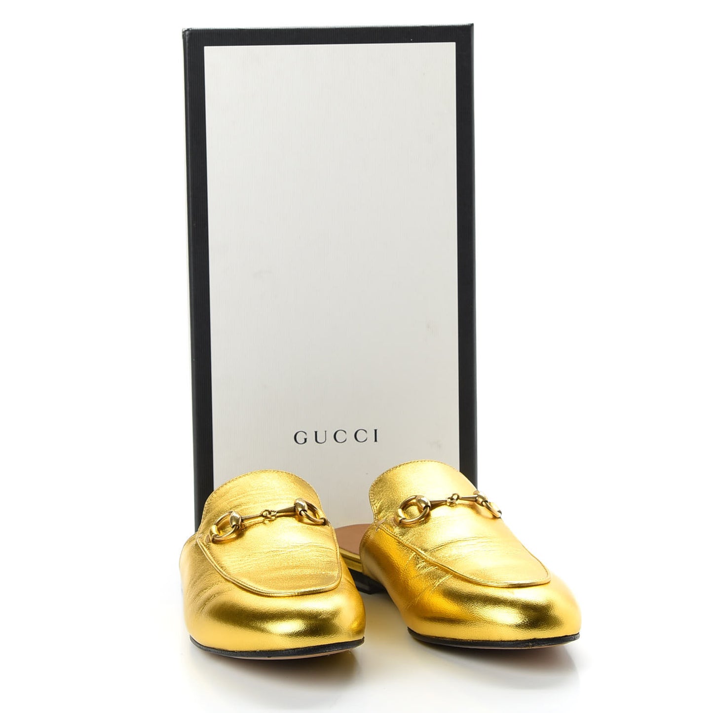 Metallic Nappa Womens Princetown Slippers 37.5 Gold