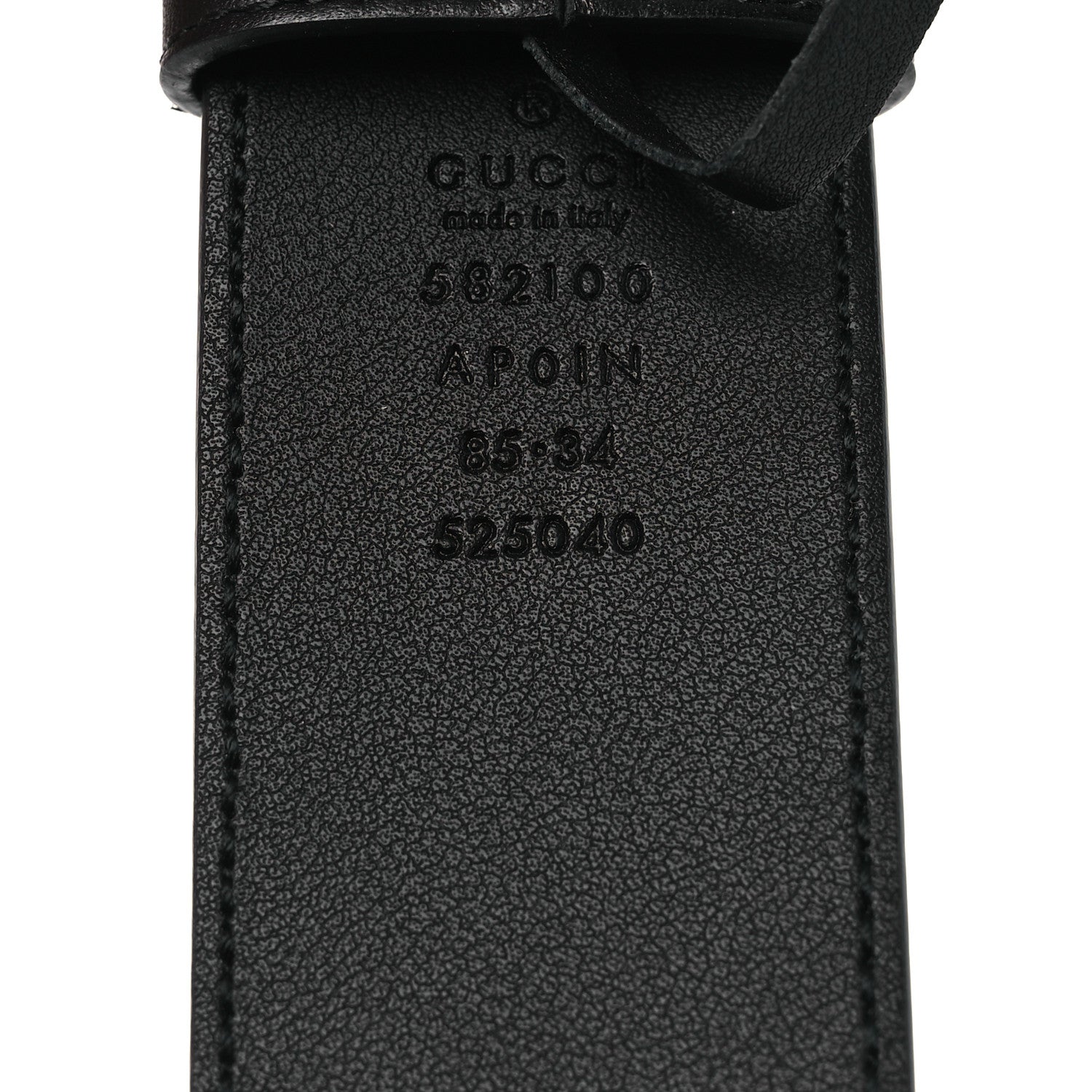 Gucci Calfskin Crystal Double G 40mm Belt 85 34 Black 5 of 5