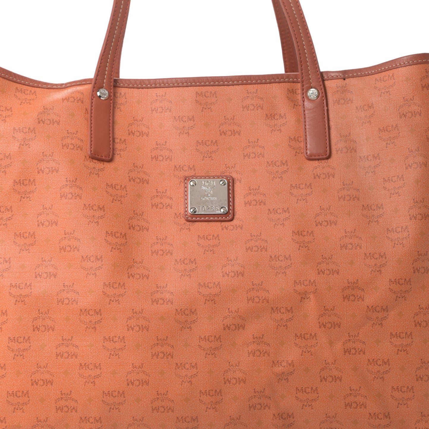 Coated Canvas Shopper Tote Orange
