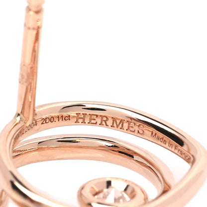 Hermes 18K Rose Gold Diamond TPM Vertige Coeur Earrings 4 of 5