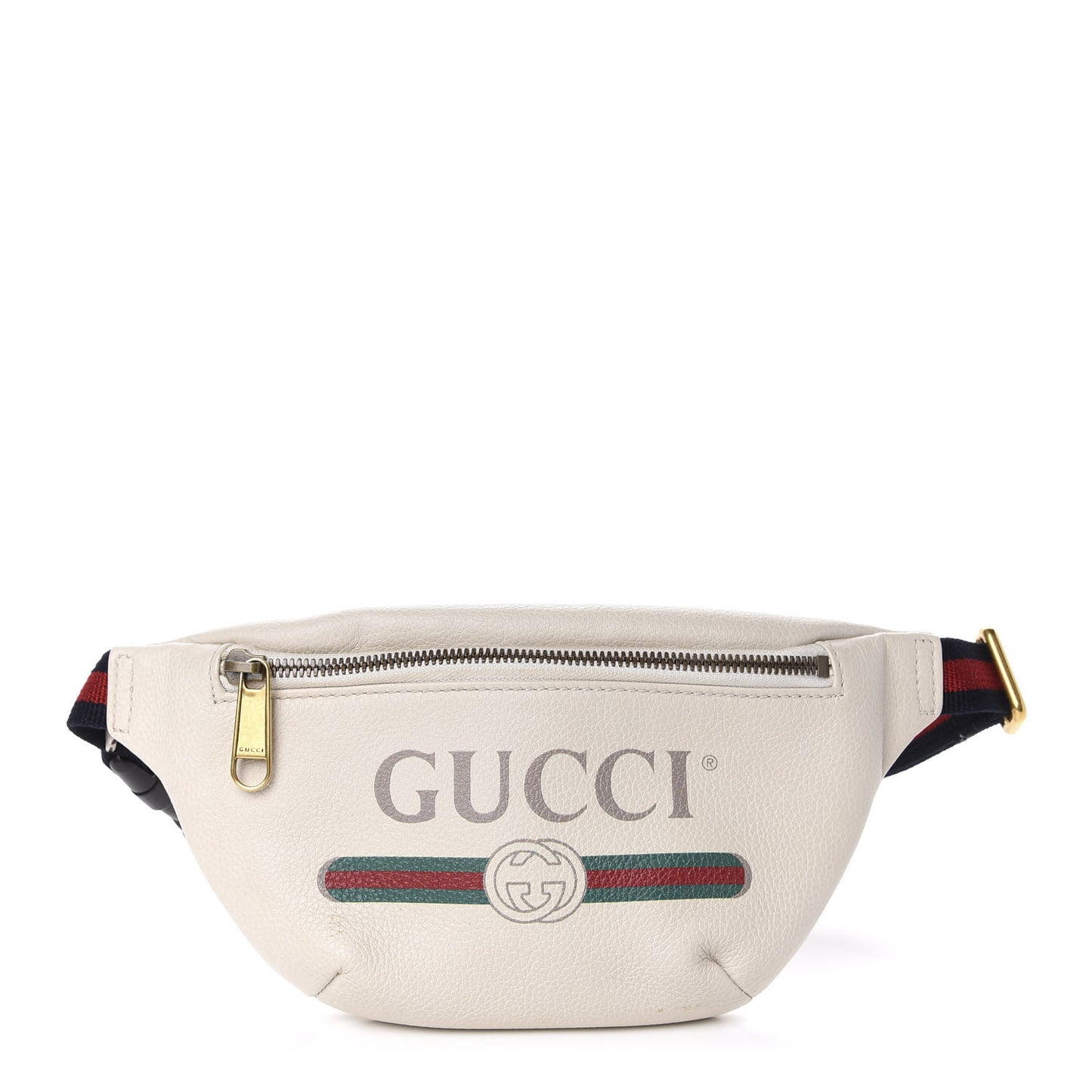 Grained Calfskin Small Logo Belt Bag White