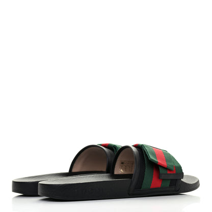 Gucci Satin Web Bow Slide Sandals 38 Black 3 of 4