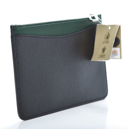 Burberry Goatskin D-Ring Zipper Coin Pouch Black Dark Green 3 of 8