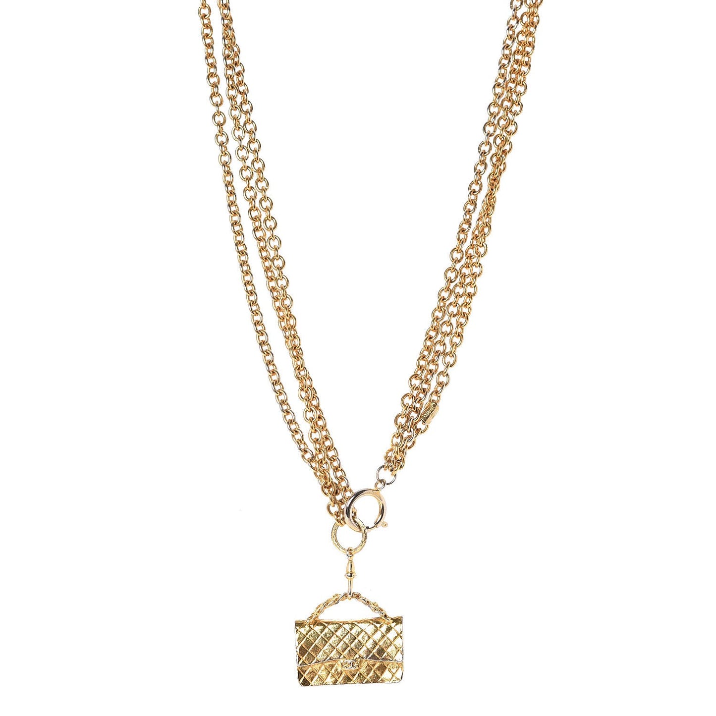 2.55 Flap Bag Necklace Gold
