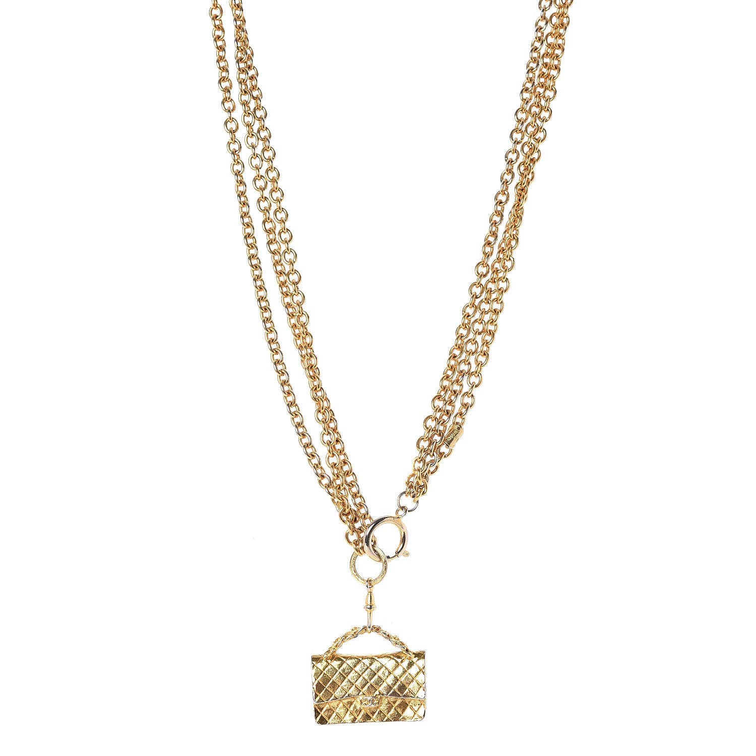 Chanel 2.55 Flap Bag Necklace Gold 1 of 6