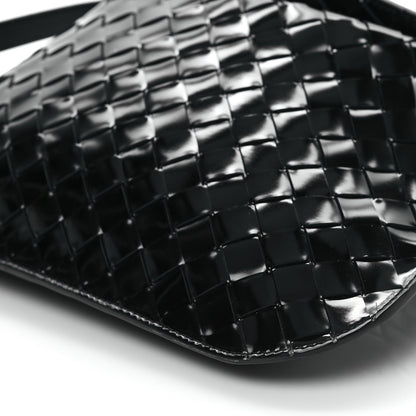Bottega Veneta Patent Intrecciato Shoulder Bag Black 9 of 11