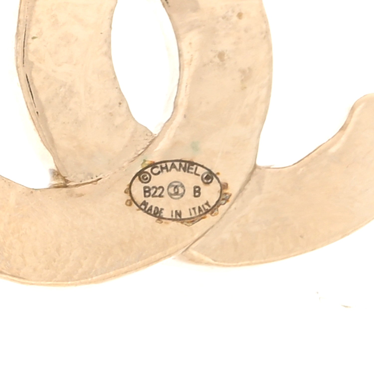 Chanel Metal Crystal CC Hoop Earrings Gold 4 of 4