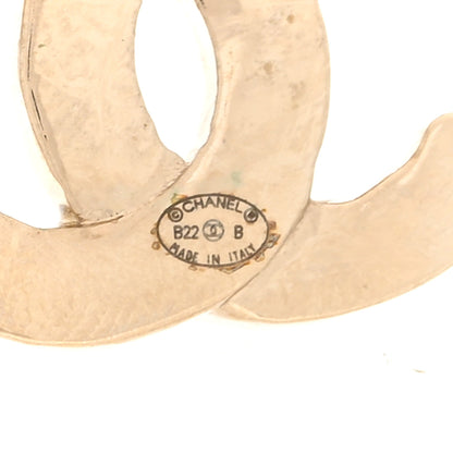 Chanel Metal Crystal CC Hoop Earrings Gold 4 of 4