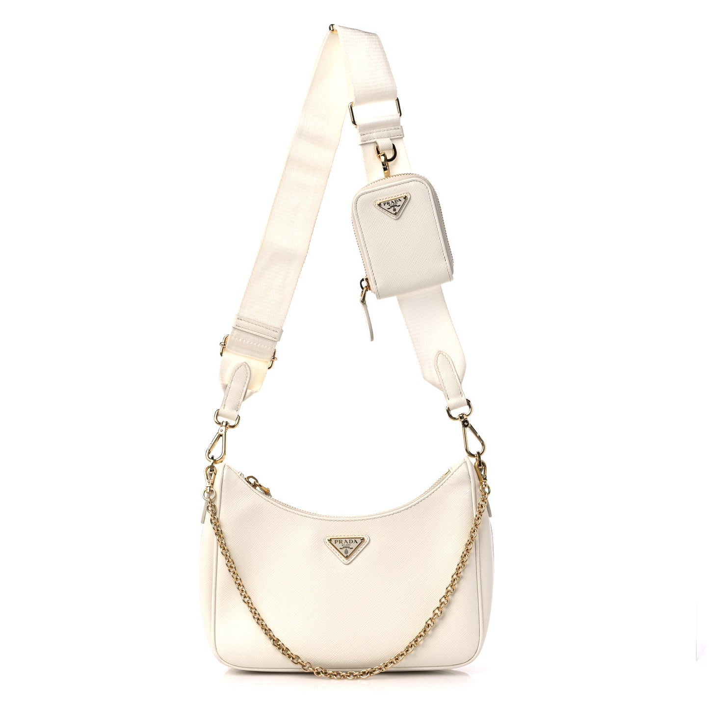 Saffiano Re-Edition 2005 Shoulder Bag White
