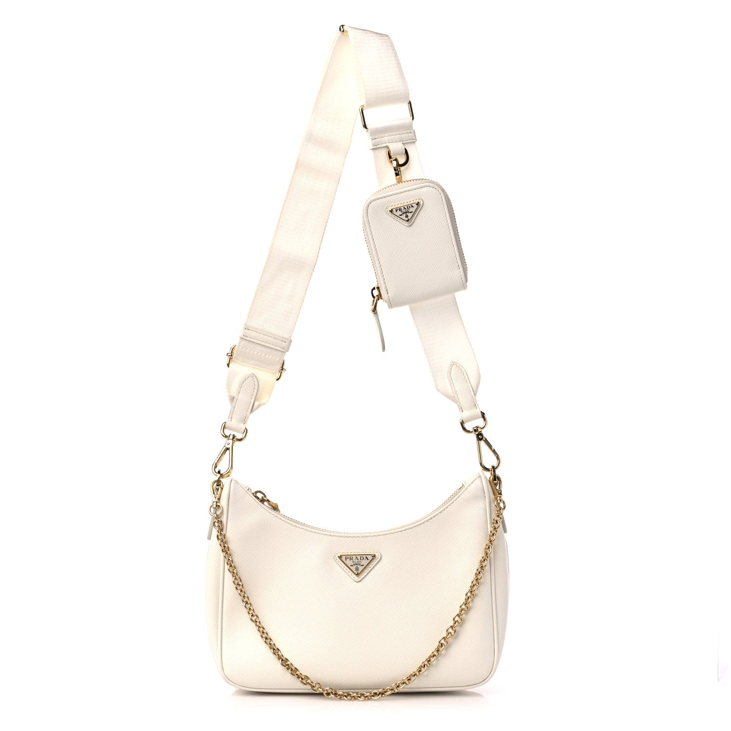 Prada Saffiano Re-Edition 2005 Shoulder Bag White 1 of 10