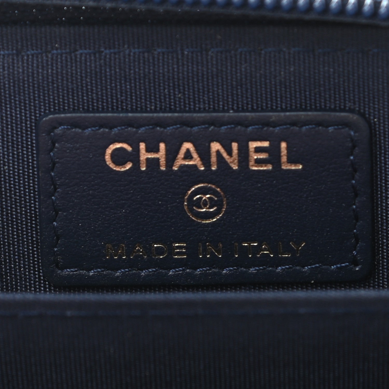 Chanel Caviar Chevron Quilted Boy Zip Around Coin Purse Wallet Navy Blue 6 of 13