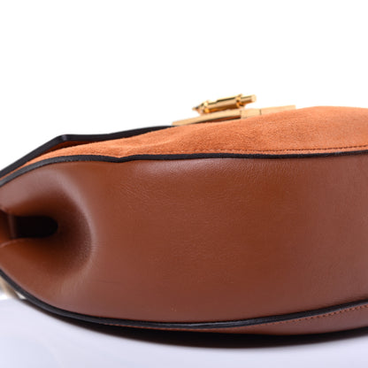 Chloe Suede Smooth Calfskin Drew Shoulder Bag Classic Tobacco 6 of 11