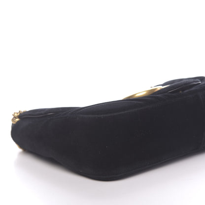 Gucci Velvet Matelasse Medium GG Marmont Shoulder Bag Black 8 of 15
