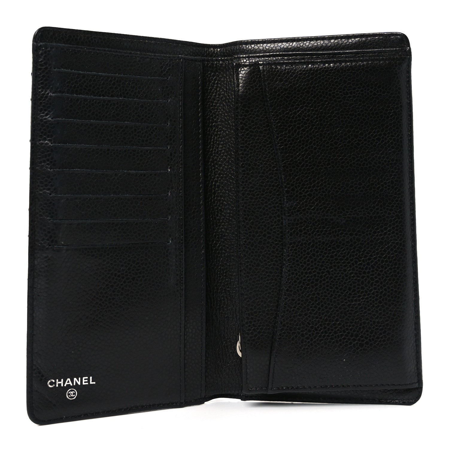 Chanel Caviar Quilted Yen Wallet Black 5 of 9