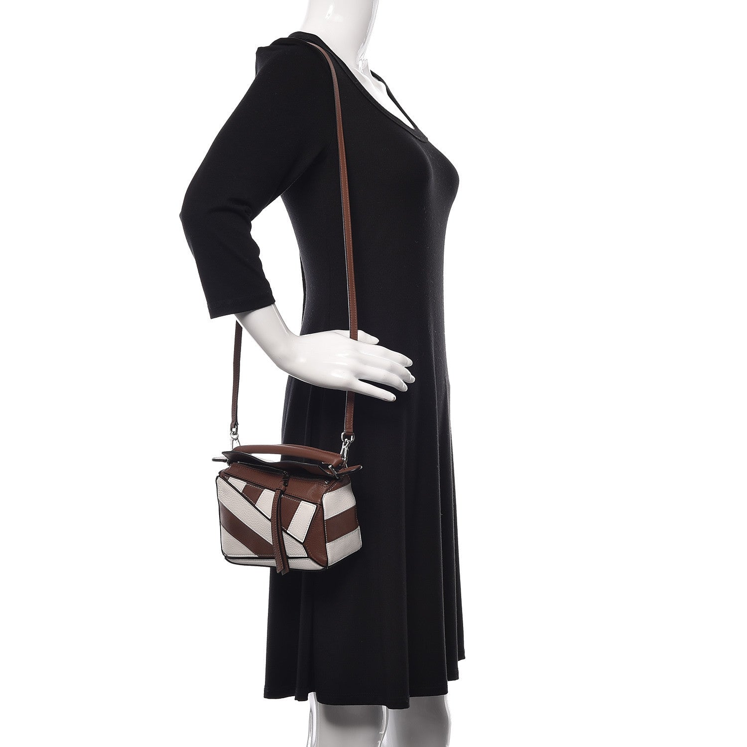 Loewe Calfskin Rugby Mini Puzzle Bag Brunette Soft White 2 of 10