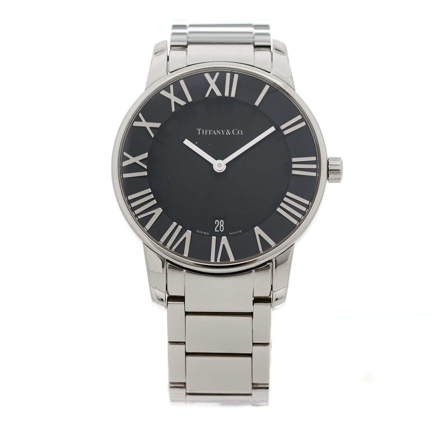 Tiffany Stainless Steel 37mm Atlas 2-Hand Quartz Watch Black