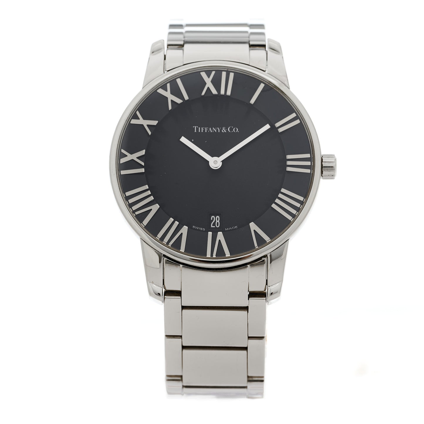 Stainless Steel 37mm Atlas 2-Hand Quartz Watch Black