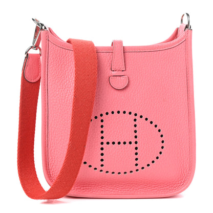 Hermes Taurillon Clemence Amazone Evelyne TPM Rose Azalee Rouge Pivoine 1 of 9