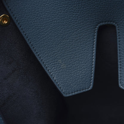 Celine Crisped Calfskin Small Tie Knot Tote Metallic Blue 15 of 16