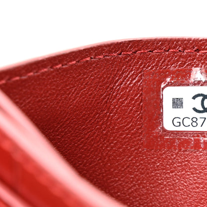 Chanel Calfskin Crocodile Embossed Crococo Card Holder Burgundy 7 of 8
