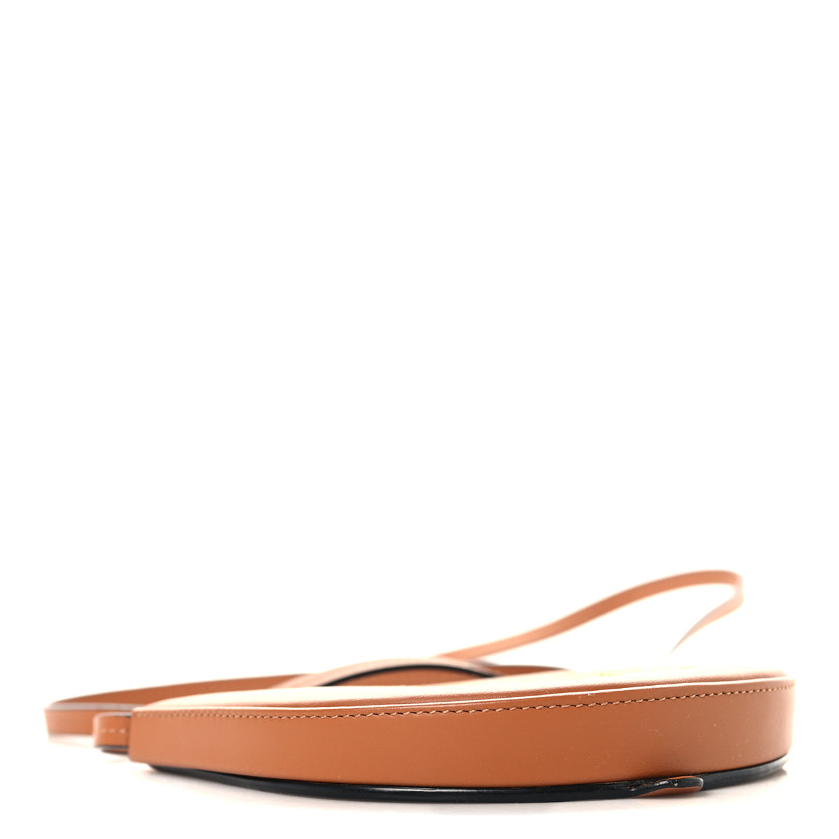 Buffed Calfskin Logo Embossed Small Heel Pouch Tan