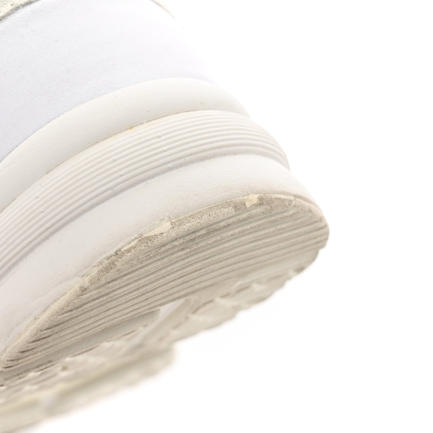 Chanel Suede Calfskin Fabric CC Sneakers 35.5 White 16 of 17