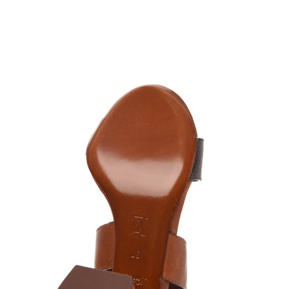 Louis Vuitton Calfskin Monogram Horizon Sandals 37 Cognac Brown 36 of 38