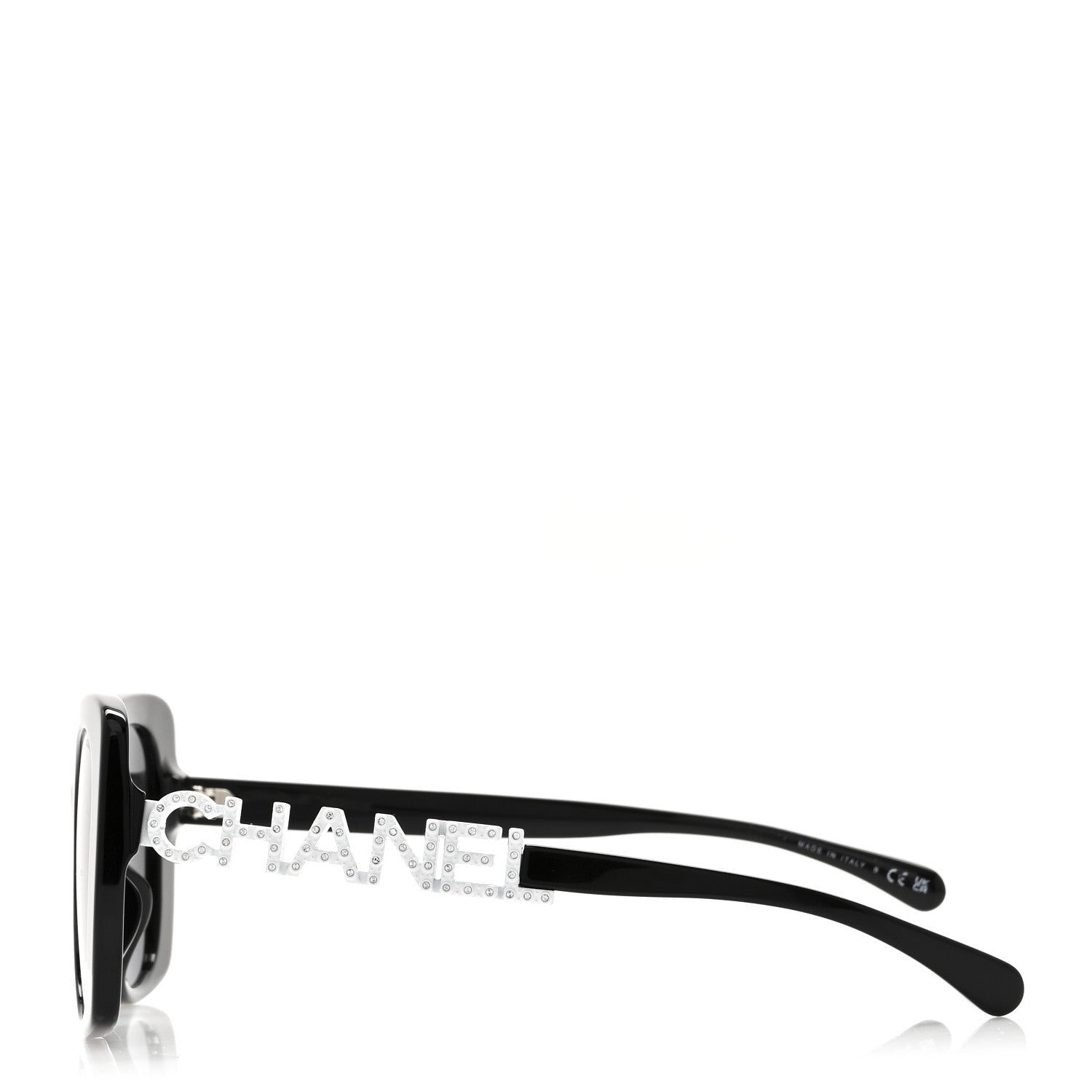 Chanel Acetate Strass Square Sunglasses 5422-B-A Black White 2 of 7