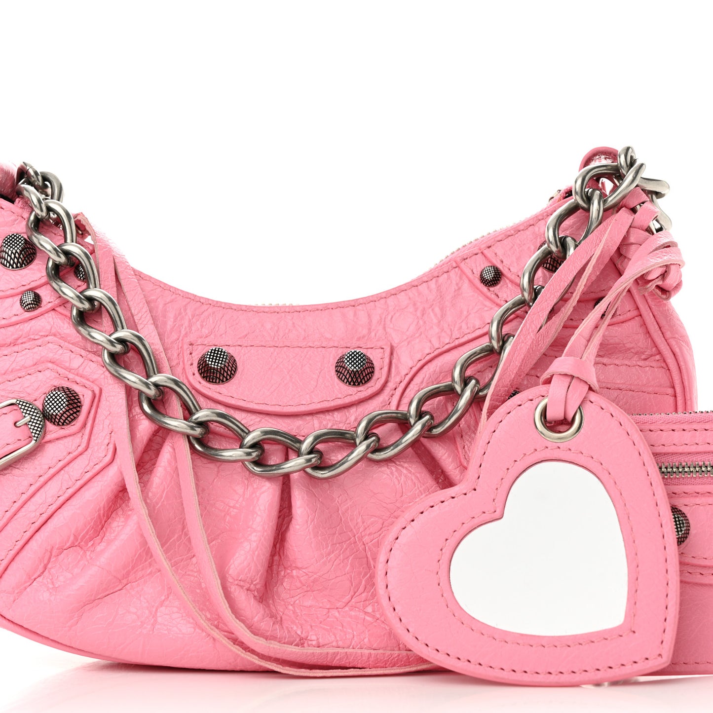 Agneau Arena Le Cagole Chain Shoulder Bag XS Candy Pink