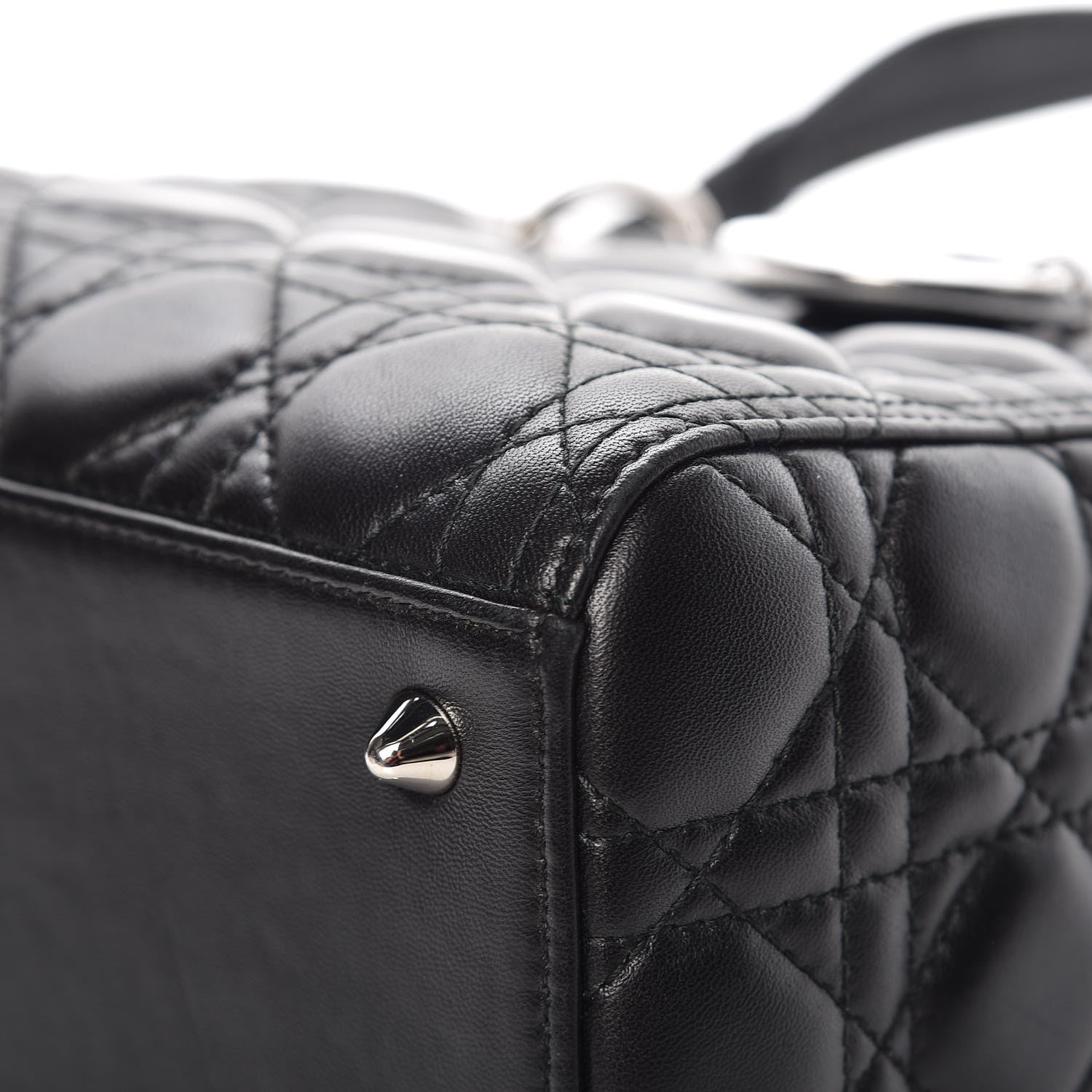 Christian Dior Lambskin Cannage Medium Lady Dior Black 12 of 14