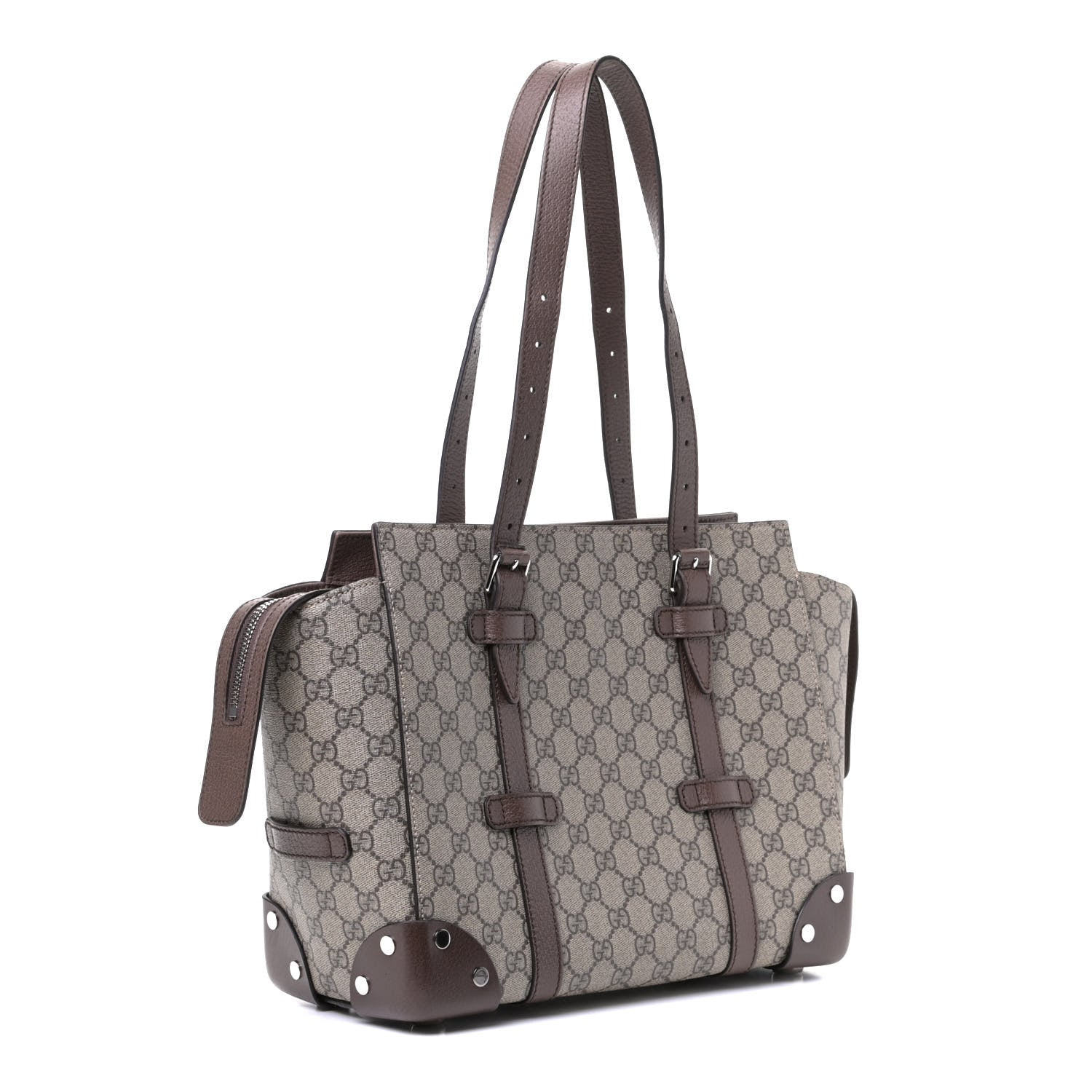 Gucci GG Supreme Monogram Small Tote Bag Beige Ebony 2 of 4