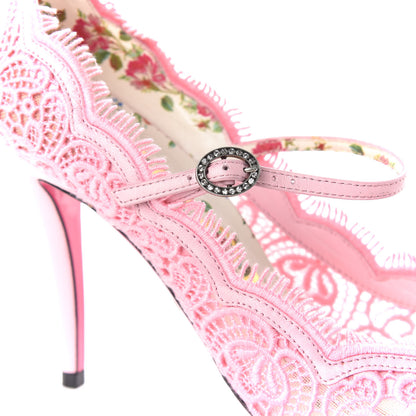 Gucci Lace Pizzo Venice Pumps 39 Sugar Pink 14 of 14