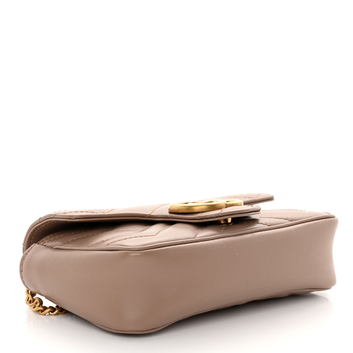 Calfskin Matelasse Super Mini GG Marmont Shoulder Bag Porcelain Rose