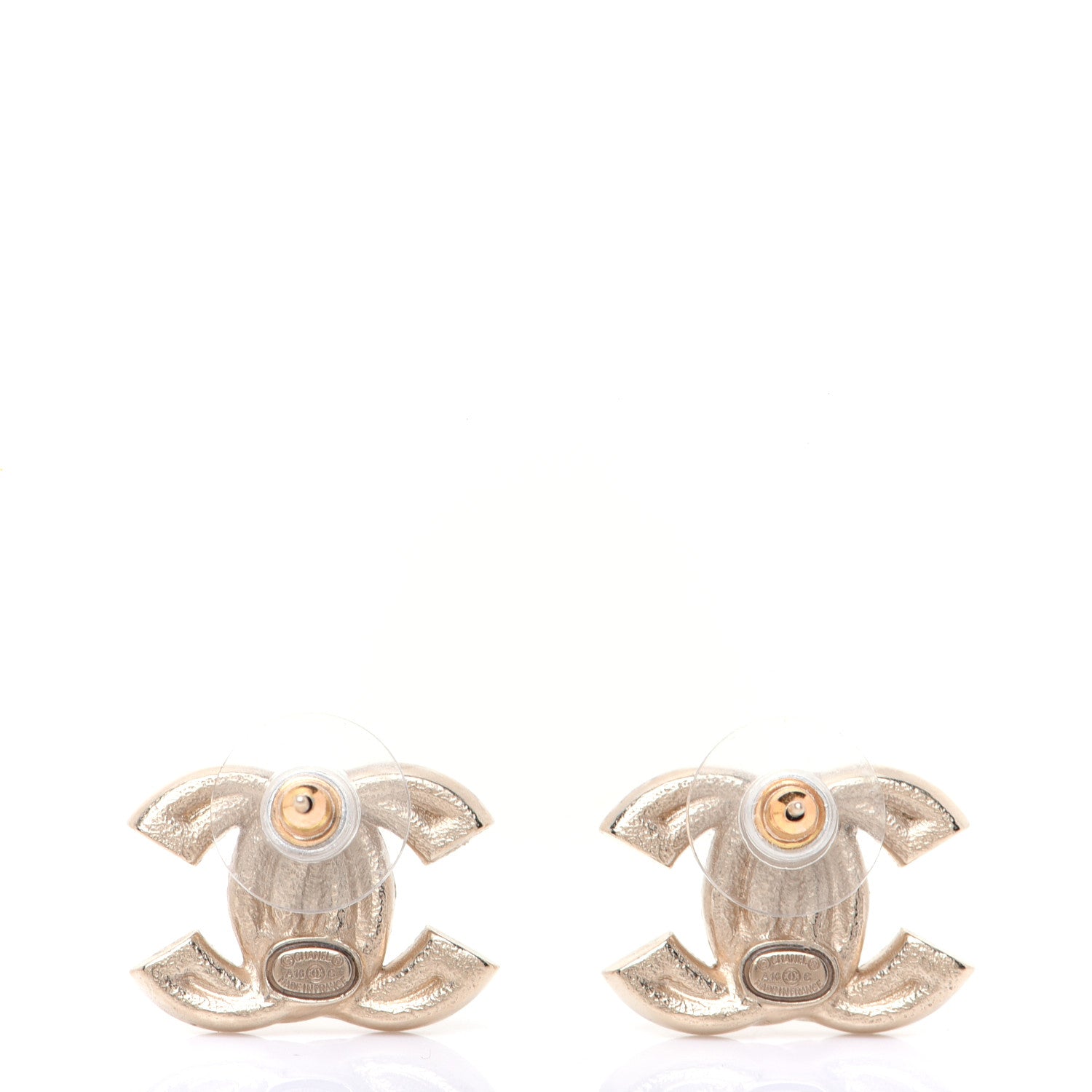 Chanel Crystal Double CC Earrings Light Gold 3 of 7