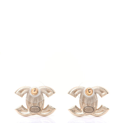 Chanel Crystal Double CC Earrings Light Gold 3 of 7